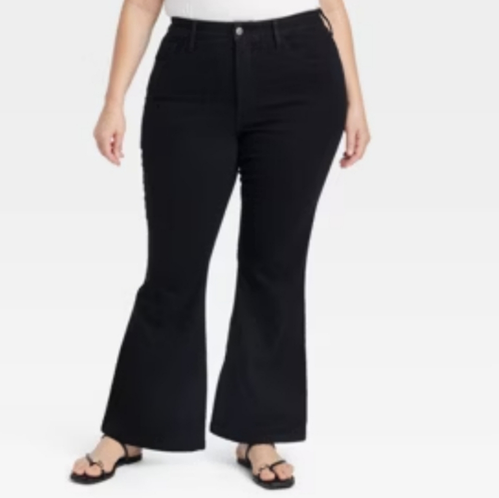 New Ava & Viv High Rise Flare Jeans In Black Size 26W 🖤